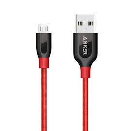 USB კაბელი Anker A8142091 USB 2.0 to Micro USB 3m Red 
